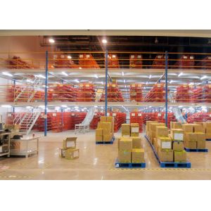 Orange Custom Industrial Rack Mezzanine Steel Structure Space Optimization