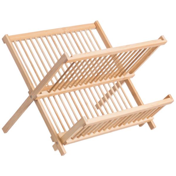 Bamboo plate Holder for Dish Rack- plate and bowl Drying rack - Bamboo Dish