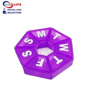 Cheap New small pill case medicine pill box round with print for sale