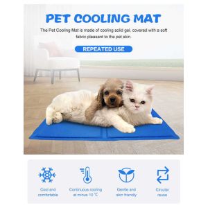 Summer Mat Cooling Ice Silk Pad Washable Pet Cooling Pad Folding Dog Cat Mat