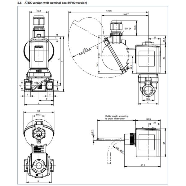 Servo-assisted 2/2-way Diaphragm Valve with Steel Material and Brass Solenoid Valve