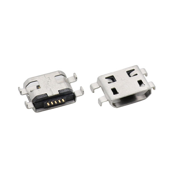 Micro 5P Female Socket Mid Mount USB Connector 0.8mm Four Feet Dip Sinking Type