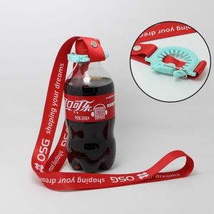 China Lanyard W/Rubber O-Ring Bottle Holder Promotional Water Bottle Strap Lanyard drink holder lanyards promotional items on sale