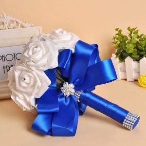 Cheap Wholesale Bride Hand Flowers bridal bouquet foam rose artificial flower bouquet for wedding for sale