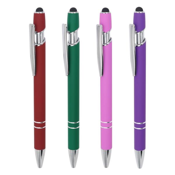 Quality Classical Touchscreen Metal Press Ballpoint Pen Click Stylus Tip Aluminium Ball Pen wholesale