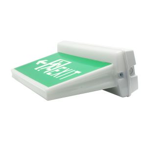 Outdoor Emergency LED Exit Light White 8W 6500K Battery Powered