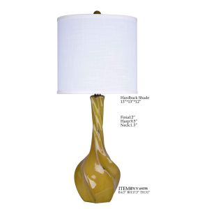 Modern Chrome Ceramic Vase Lamp D13*31" With Cream Drum Shade