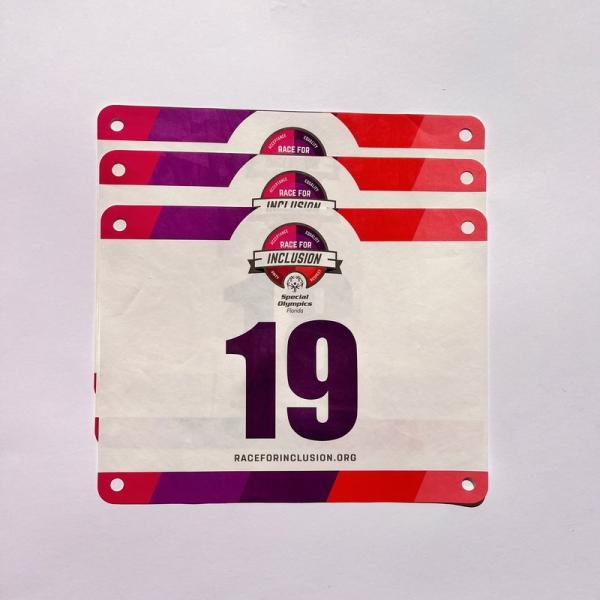 Quality Customized Competition Number Labels In Rectangular Shape And PANTONE Color wholesale