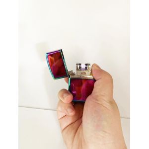 Metal USB Double Arc Charging Waterproof Electronic Cigarette Lighter in Five