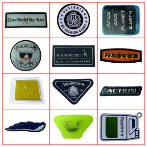 Custom Design Translucent Logo Sew-On Soft TPU Badges for Clothing and