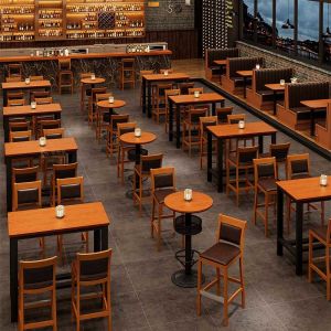 Deck Outdoor Bistro Bar Tables Set Commune Industrial Style Wood