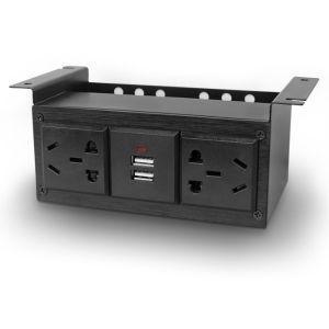 Under Office Under Desk Power Strip With USB Charger , Desk Mounted Power Socket