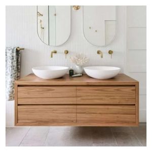 Apartment Bathroom Vanity Combo with Mirror Customized Waterproof Modern