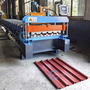 China Automatically Cutting Steel Roofing Roofing Sheet Rib Panel Roll Forming Machine on sale