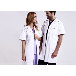 Unisex Practical White Doctor Lab Coat Eco - Friendly Unique Design With Buttons