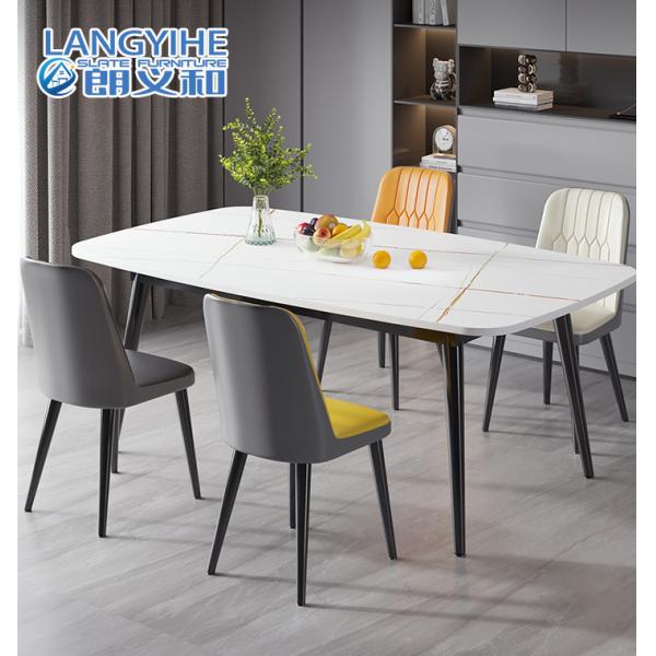 Quality Metal Minimalist Marble Dining Table And Chair Combination Oval Shape wholesale