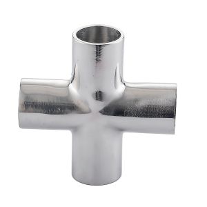 Round Head Code Equal Sanitary Stainless Steel 304 316L Welded 4 Way Cross Pipe