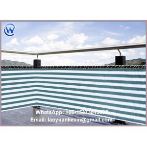 Cheap HDPE fencing net OUTDOOR DYNING SUN WIND SHIELD SHADE PATIO BALCONY NEW BLUE STRIPE for sale