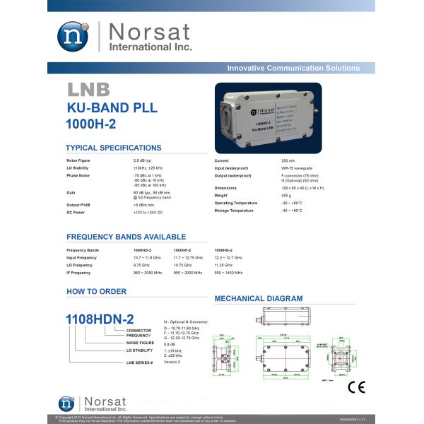 Norsat ku Band LNB 10.7 -11.8 Ghz
