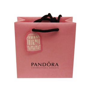 Personalised customized color packing paper bag with black handle