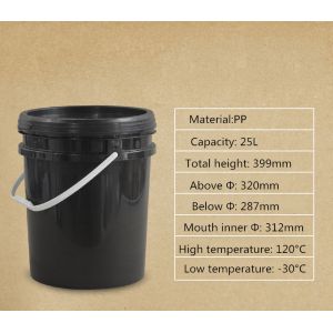 25L Plastic Bucket With Lid And Handle For Water Storage And Industrial Fluid