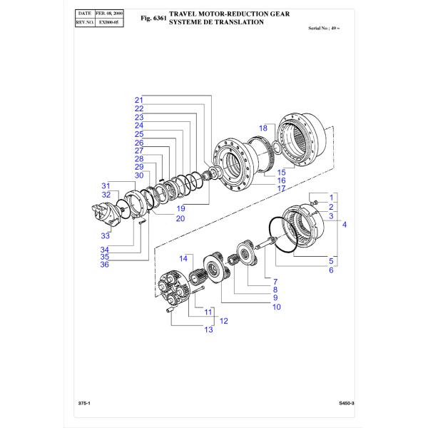 170401-00009G DAWOO DX500 DX520 Final Device Travel Drive Motor Final Drive Assy