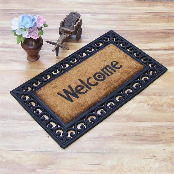 Quality Oriental Coir Welcome Doormat Printed Pattern Anti - Slip Feature wholesale