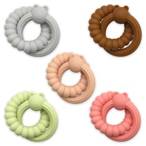Food Grade Custom Baby Teething Toy With Cute Silicone Soft Glue