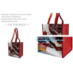 Shopping printing fabric insulated foldable bag, custom pp non woven bag tote