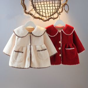 China Girls Single Breasted Lotus Leaf Lightweight Windproof Jacket Lambswool Coat With Mink Collar on sale