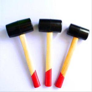 Black Color Rubber Mallet/Rubber hammer (RHA-2) with wooden handle and good