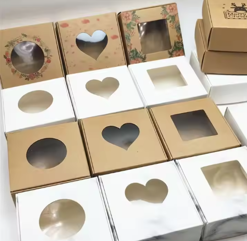 Eco-Friendly Kraft Soap Boxes with Clear or Heart-Shaped Windows