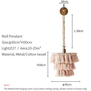 Modern boho chandelier designer decorative Cotton tassel art chandelier(WH-MI