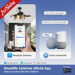 Home Office 3000K Color Temperature Ceiling Fan with Hidden Blades 42 Inches