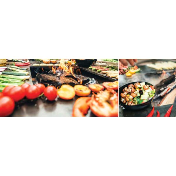 Corten Steel BBQ Fire Pit Grill Trapezoid Shaped Outdoor Cooking Grills For Garden