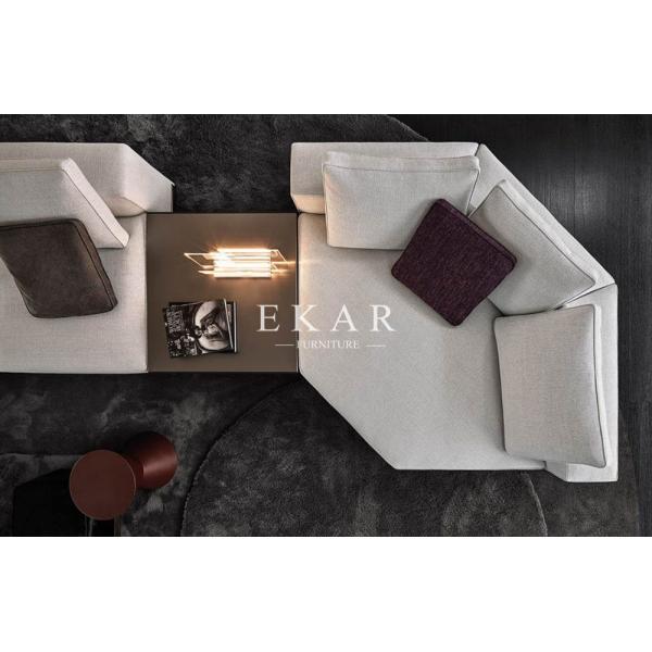 Upholstered Wide European Style Furniture Metal Legs L Shape Modern Sofa Set