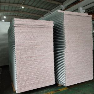 China 25kg waterproof modified eps sandwich wall panels 1150-50-0.376mm for prefab house on sale