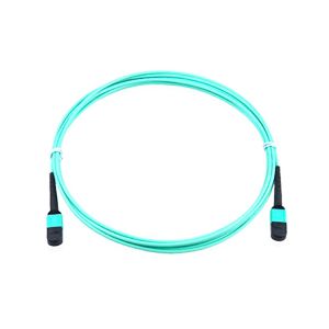 Female To Male Fiber Patch Cord OM3 3M MPO MTP Trunk Cables Aqua Blue