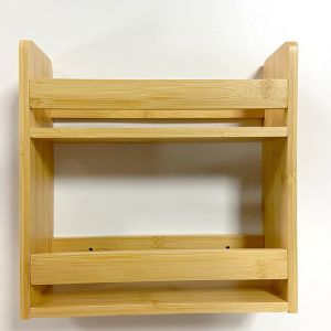 28x28x8cm Bamboo Spice Holder Tray for In-drawer Kitchen Cabinet 3-tier