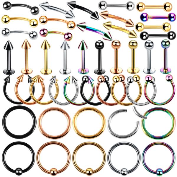 Steel Ear Piercings Helix Piercings Eyebrow Piercings Lip Labret Rings Earring Tragus Barbell Piercings Body Jewelry