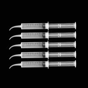 Disposable 12ml/CC Pet Feeding Flush Plastic Elbow Curved Tip Dental Syringe