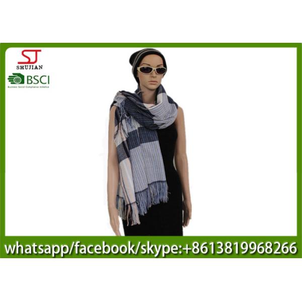 250g 180*83cm 100%Acrylic woven layers tassel scarf factory keep warm fashion