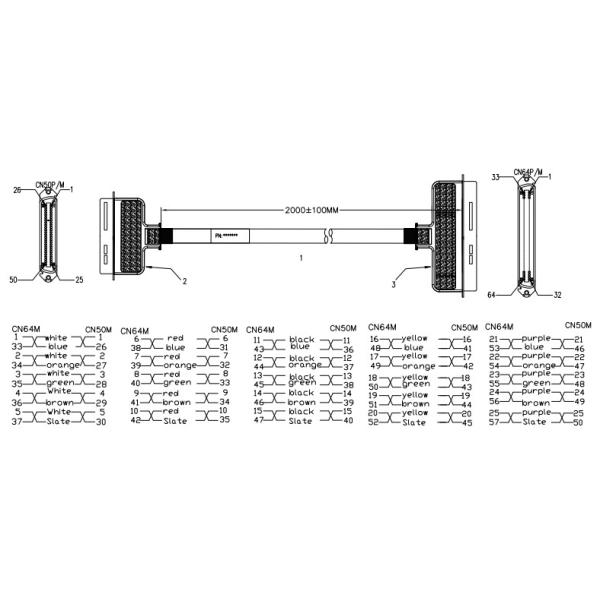 180 Degree IDC Cable Assembly 32 Pairs AWG 26 Cat3 Cat5 Cable