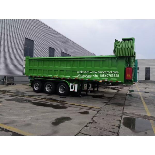 Quality 3 Axle Front Hydraulic Lift Semi Dump 24CBM High Efficiency Unloading With A Tarp wholesale
