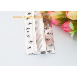 6063T5 Aluminium Carpet Dual Edge / Joint Strip Shiny Silver Effect