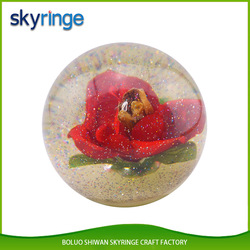 Folk Art Flower Paperweight Transparent Acrylic Paperweight Sample Available
