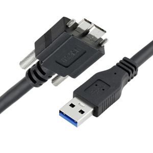 China Super Speed Data 5Gbps Screw Locking Panel Mount Micro B 3.0 to USB 3.0 A Extension Cable on sale