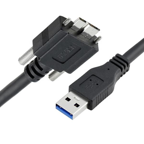 Quality Super Speed Data 5Gbps Screw Locking Panel Mount Micro B 3.0 to USB 3.0 A Extension Cable wholesale