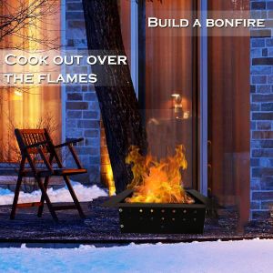 Steel Square Above In-Ground Fire Pit Insert Ring Liner for Solid Steel Square