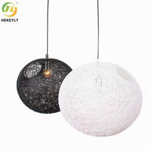 China 60 Watt E27 Modern Pendant Light With Braided Rope Simple on sale